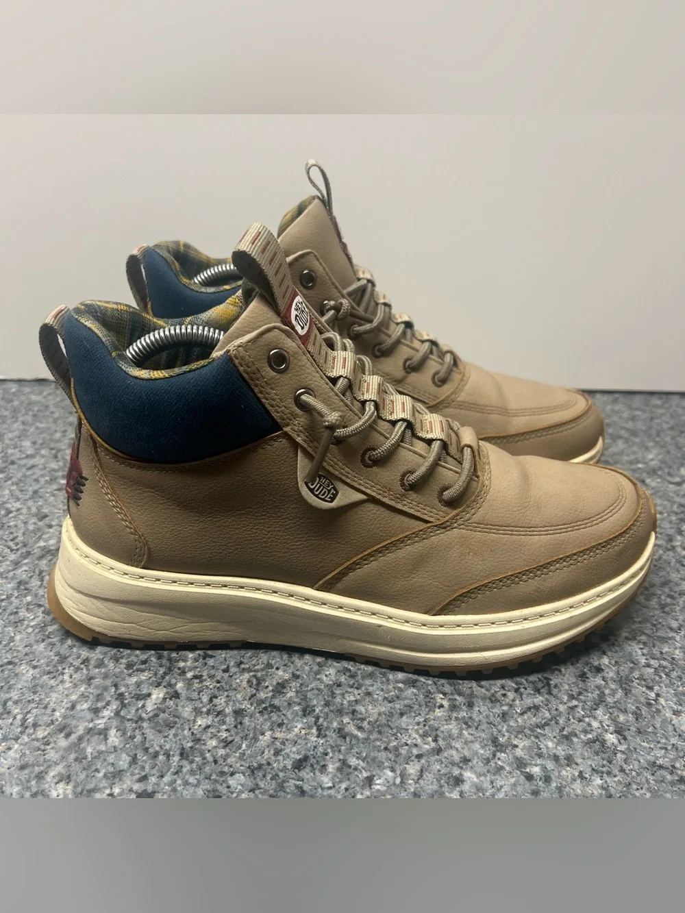 Hey Dude Tahoe Classic Taupe Grey High-Top Leather Boots | Men’s Size 8